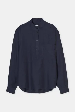 Closed Cotton-cashmere blend blouse Smokey blue Clearance