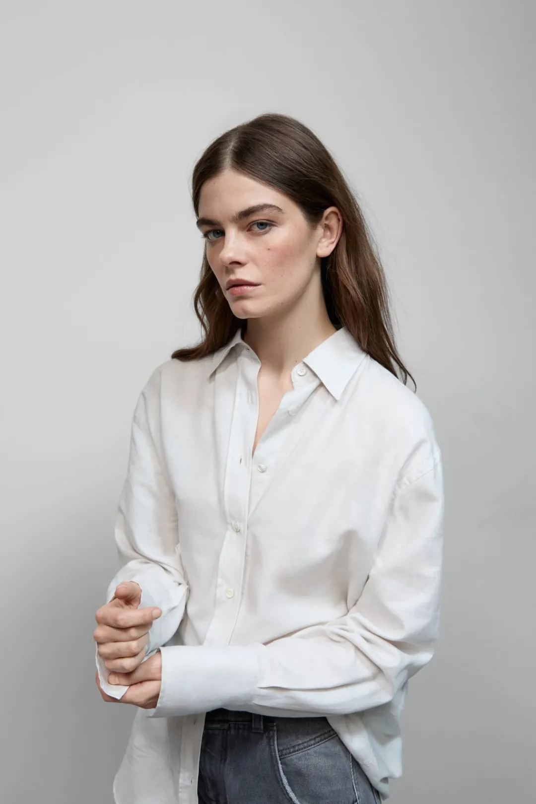 Closed Cotton-cashmere blend blouse Shortbread beige Online