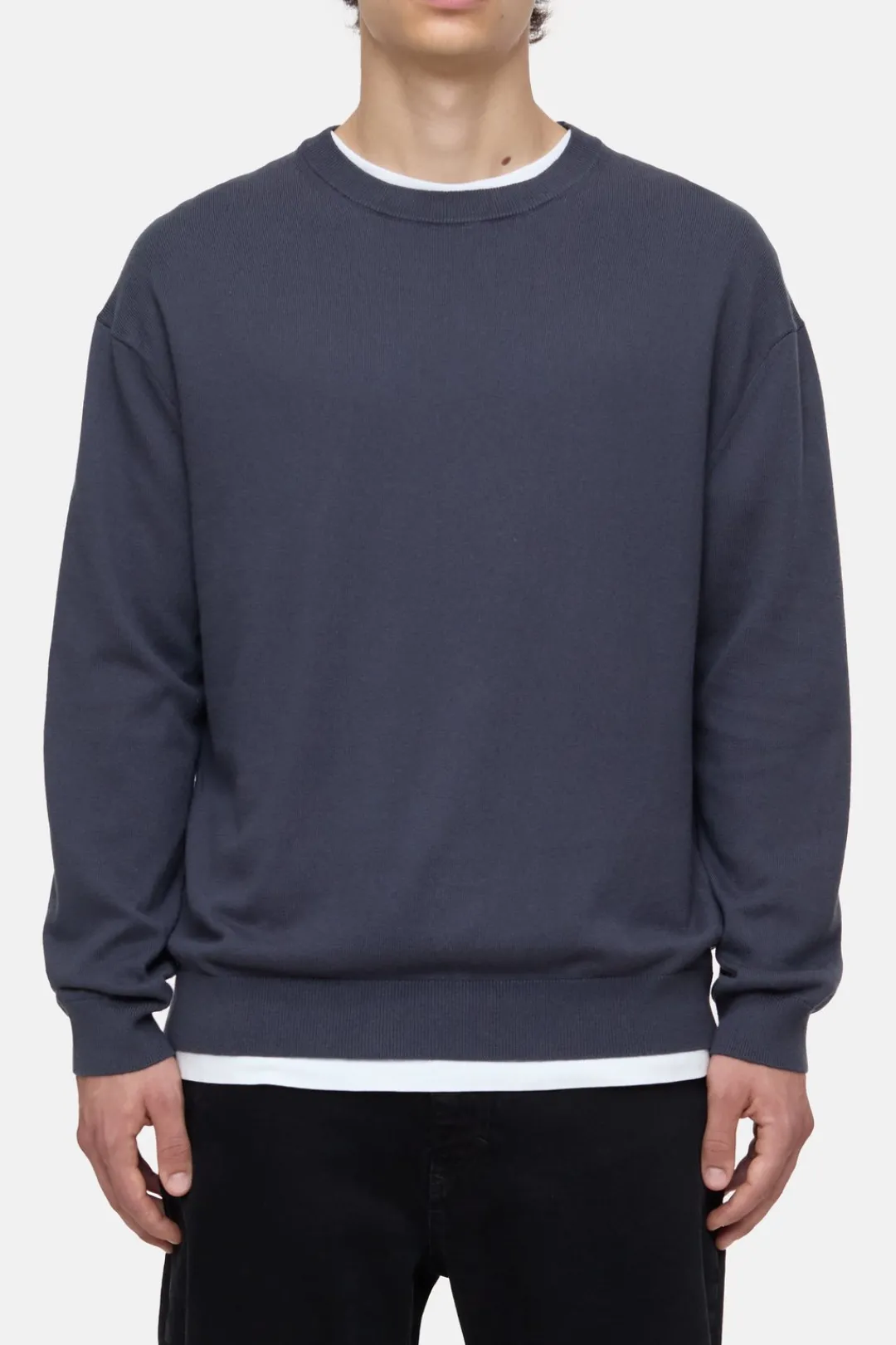Closed Cotton-cashmere-mix pullover Smokey blue Sale
