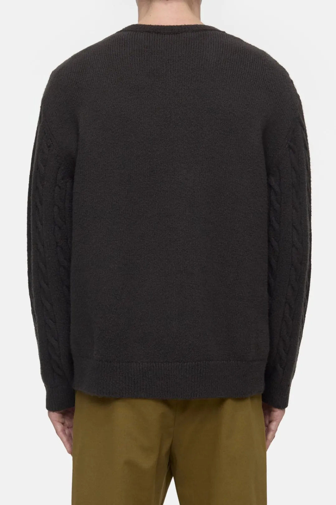 Closed Cotton-mix jumper Tapenade grey Outlet