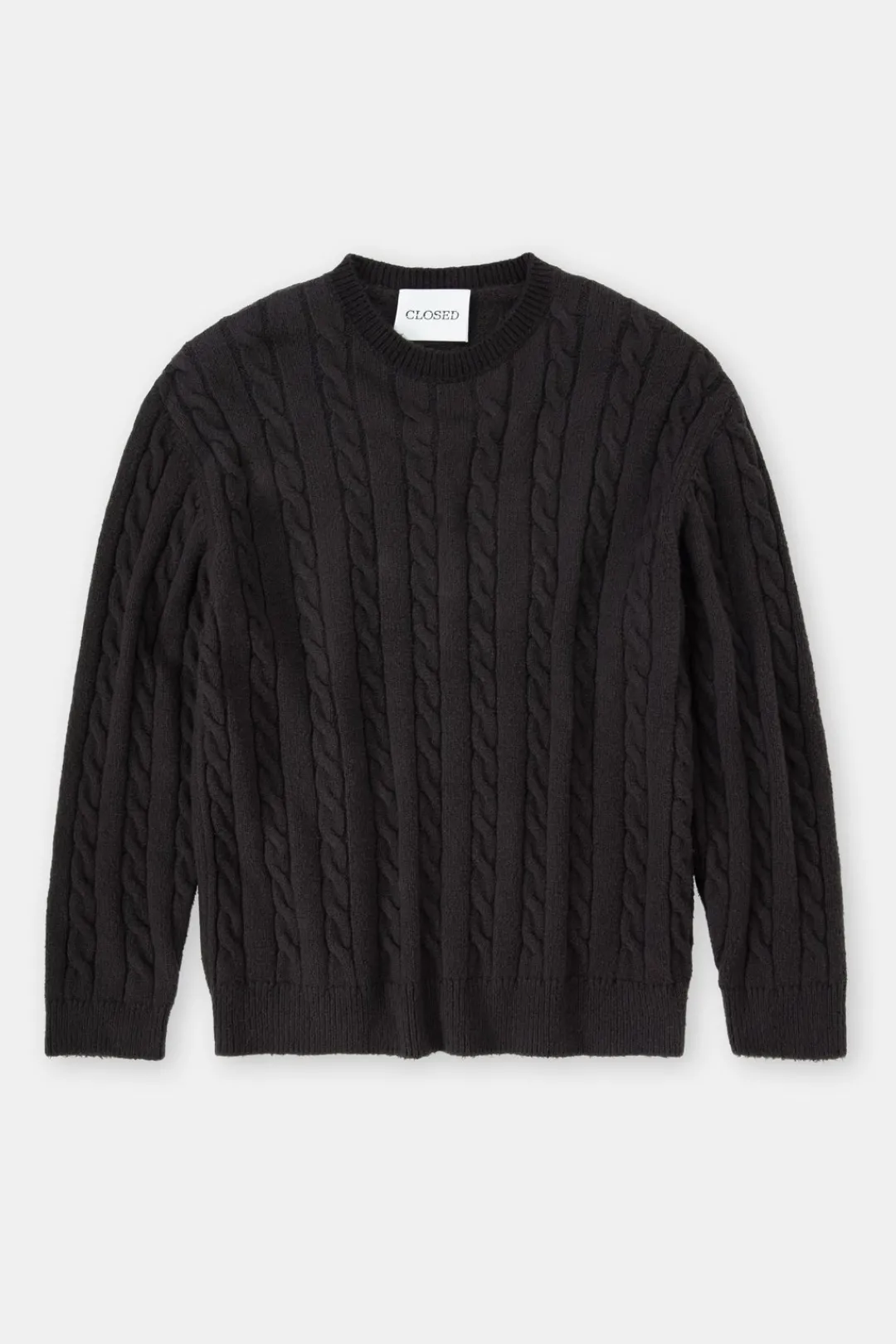 Closed Cotton-mix jumper Tapenade grey Outlet