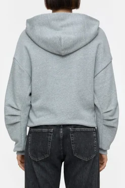 Closed Cropped Hoodie Light grey melange Outlet
