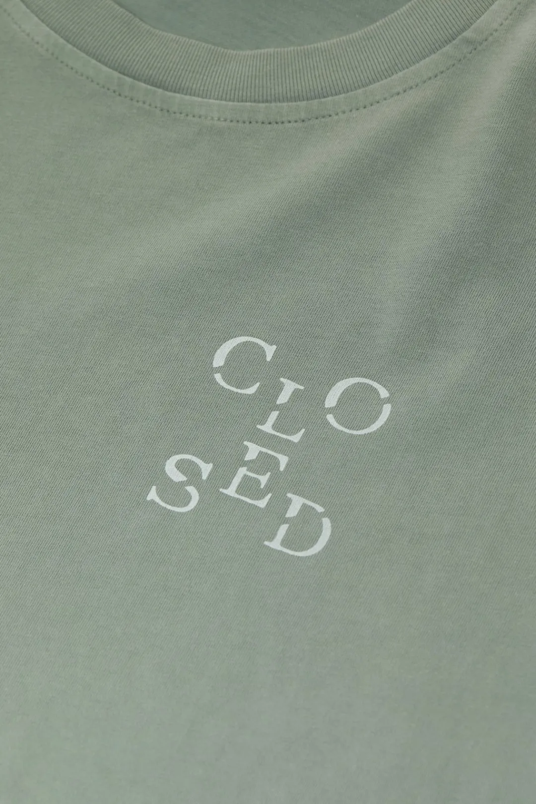 Closed Cropped T-Shirt Faded green Sale