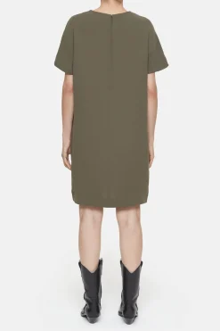 Closed Crêpe Dress Army green