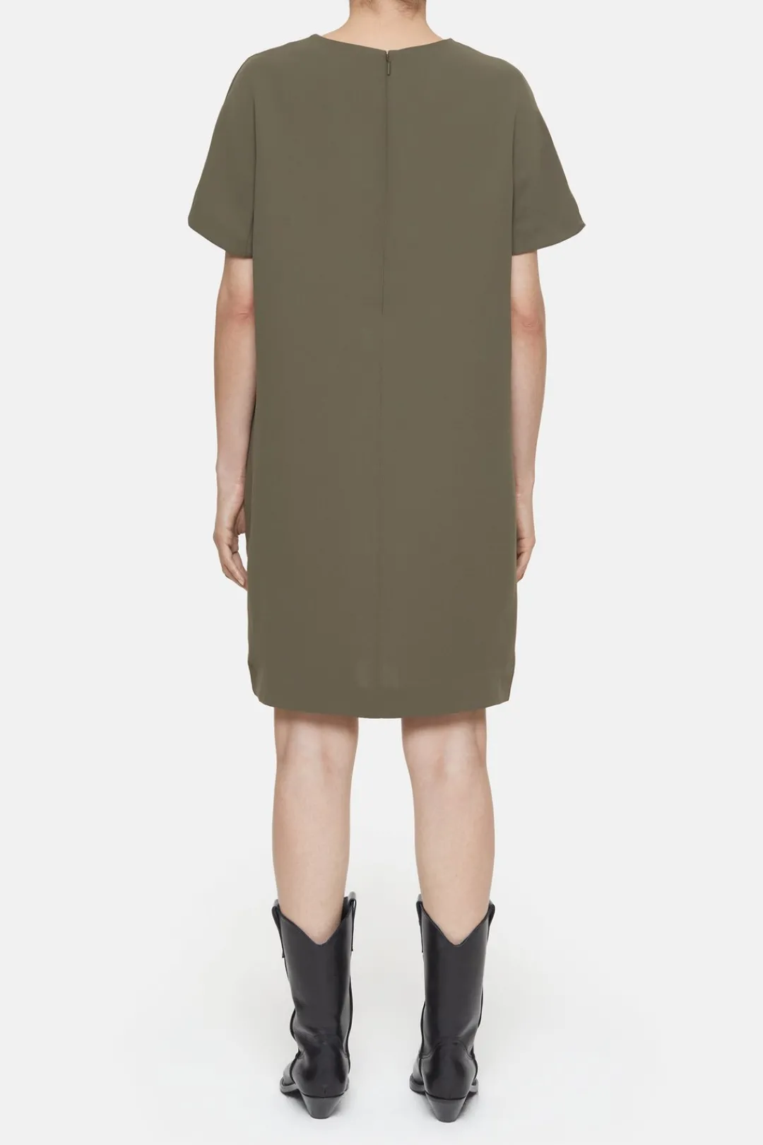 Closed Crêpe Dress Army green