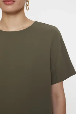 Closed Crêpe Dress Army green