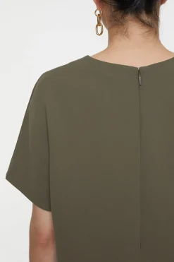 Closed Crêpe Dress Army green