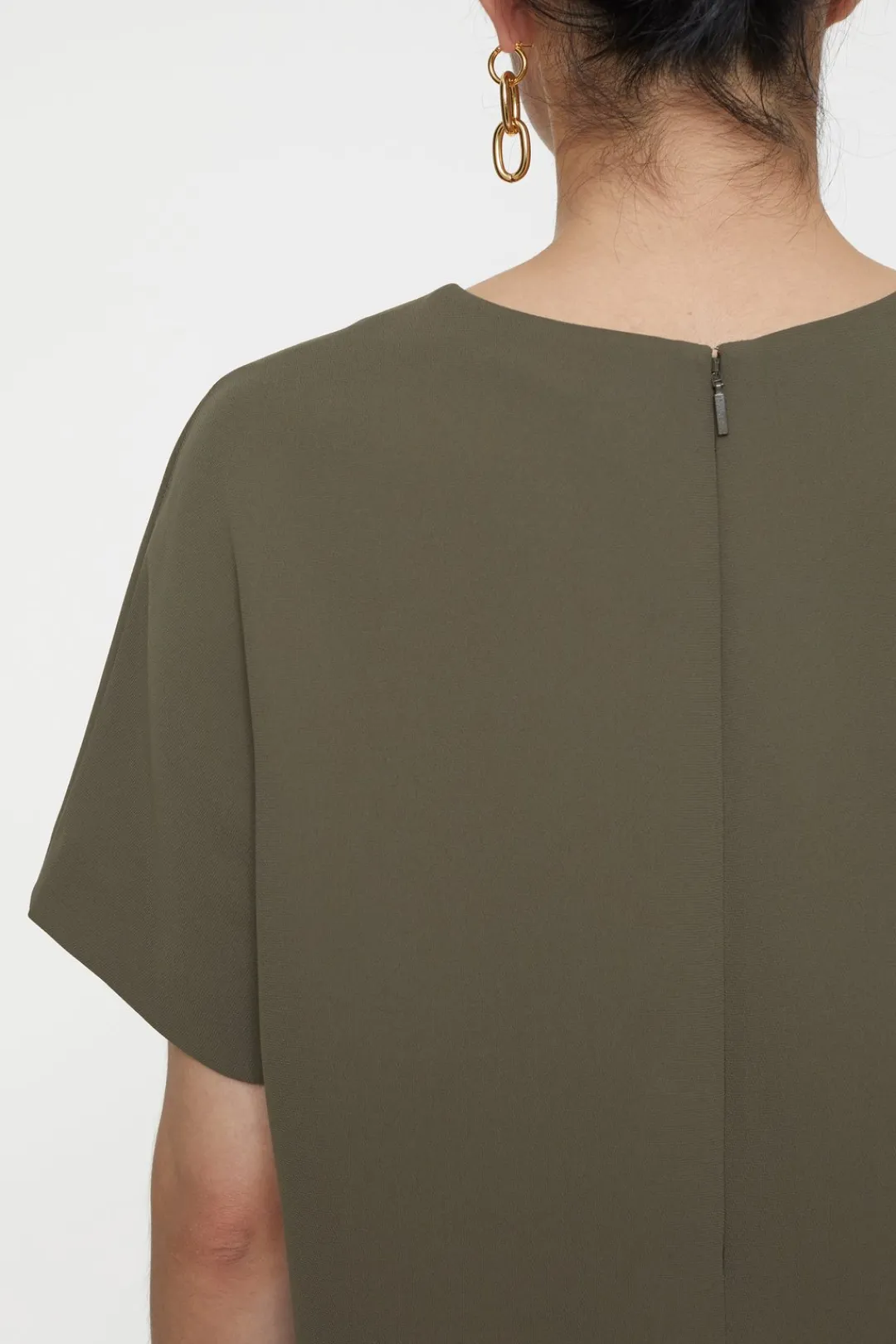Closed Crêpe Dress Army green