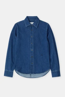 Closed Denim blouse with logo Dark blue New
