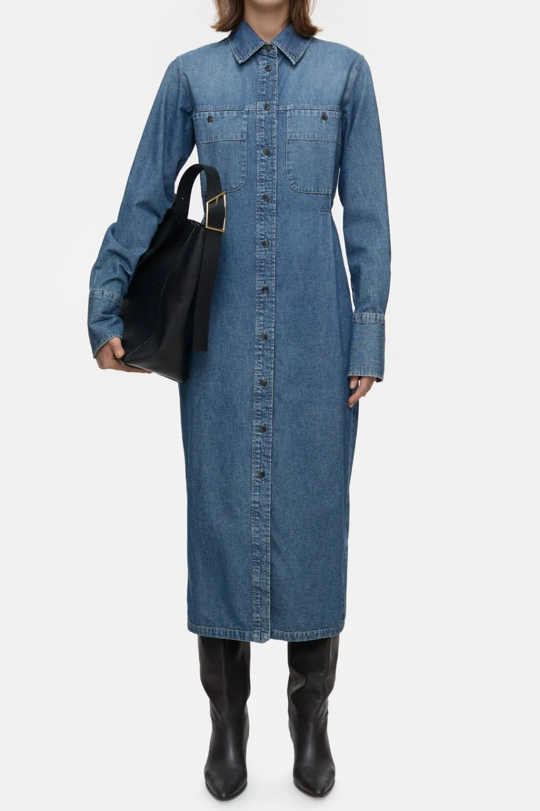 Closed Denim Long Dress Mid blue Hot