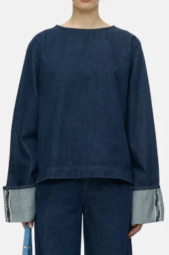 Closed Denim long-sleeved top Dark blue Discount