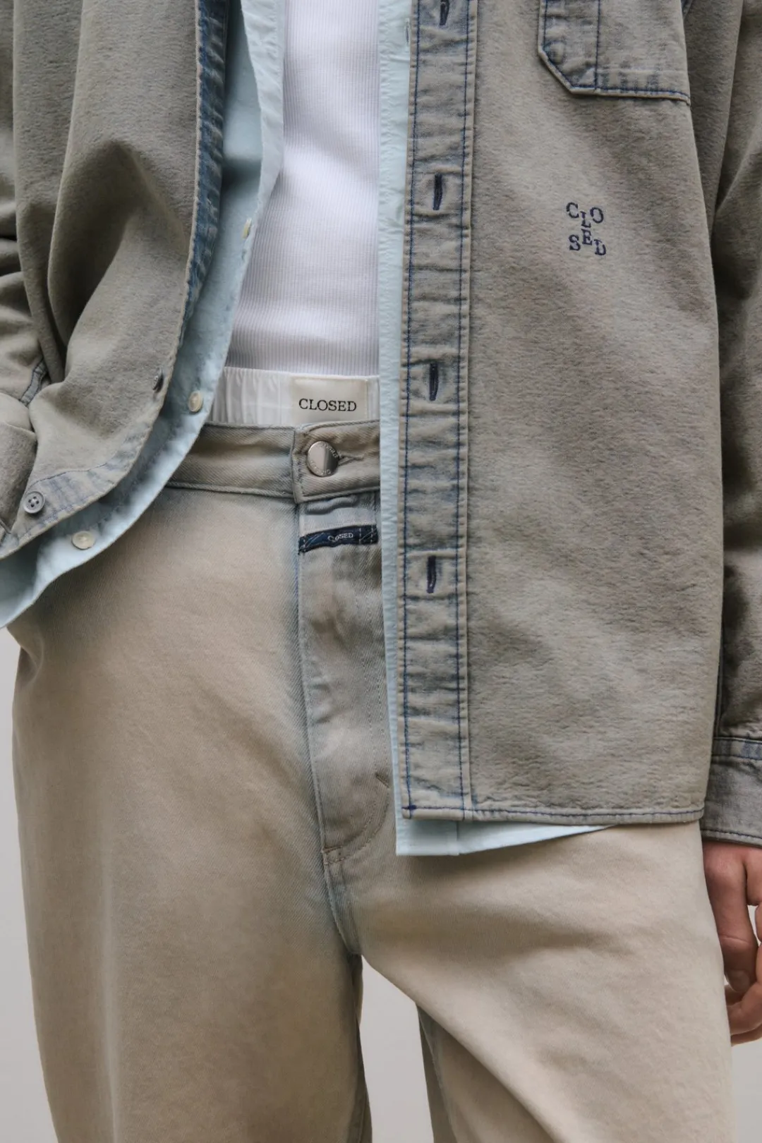 Closed Denim shirt Light blue Online