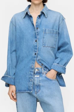 Closed Denim Shirt Mid blue New