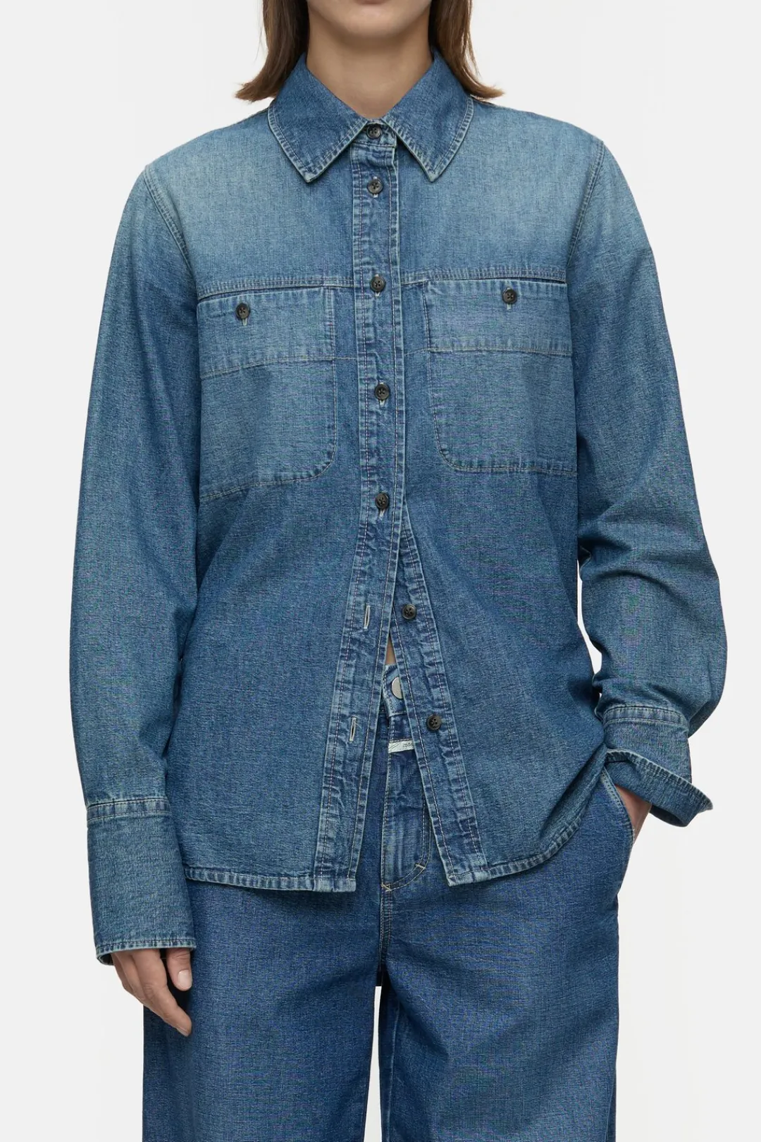 Closed Denim shirt with pockets Mid blue Online