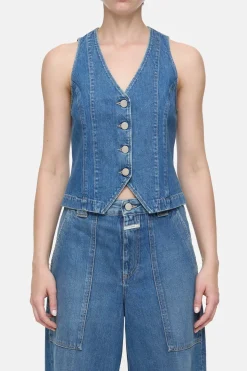 Closed Denim vest Mid blue Outlet