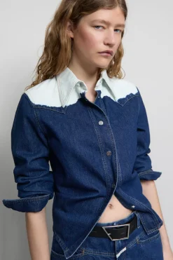 Closed Denim western shirt Mid blue Hot