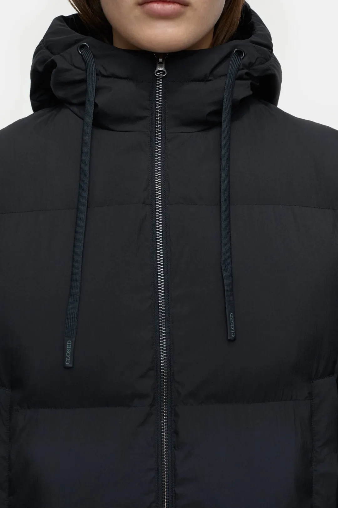 Closed Extra long quilted coat Black
