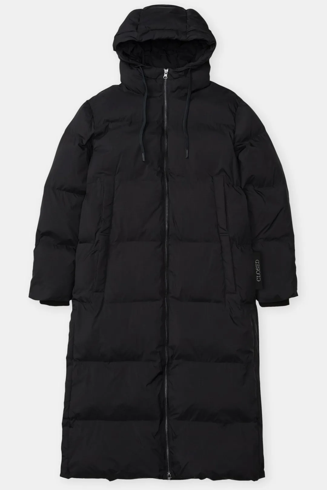 Closed Extra long quilted coat Black
