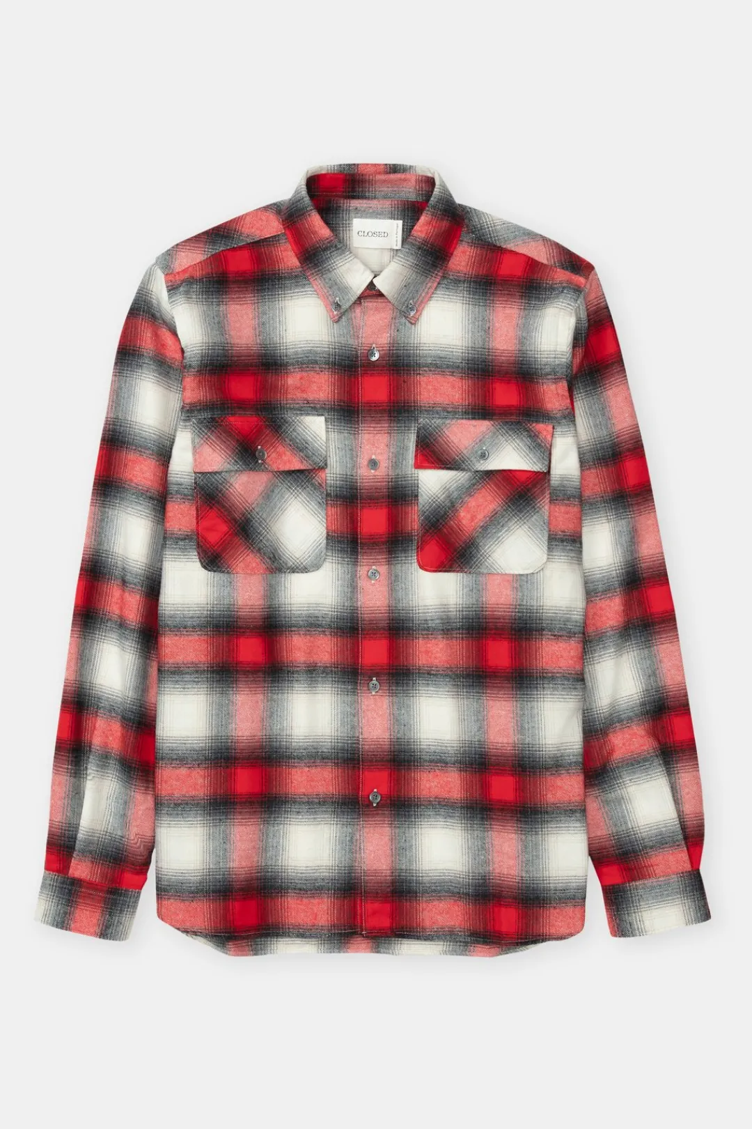 Closed Flannel shirt Hibiscus red