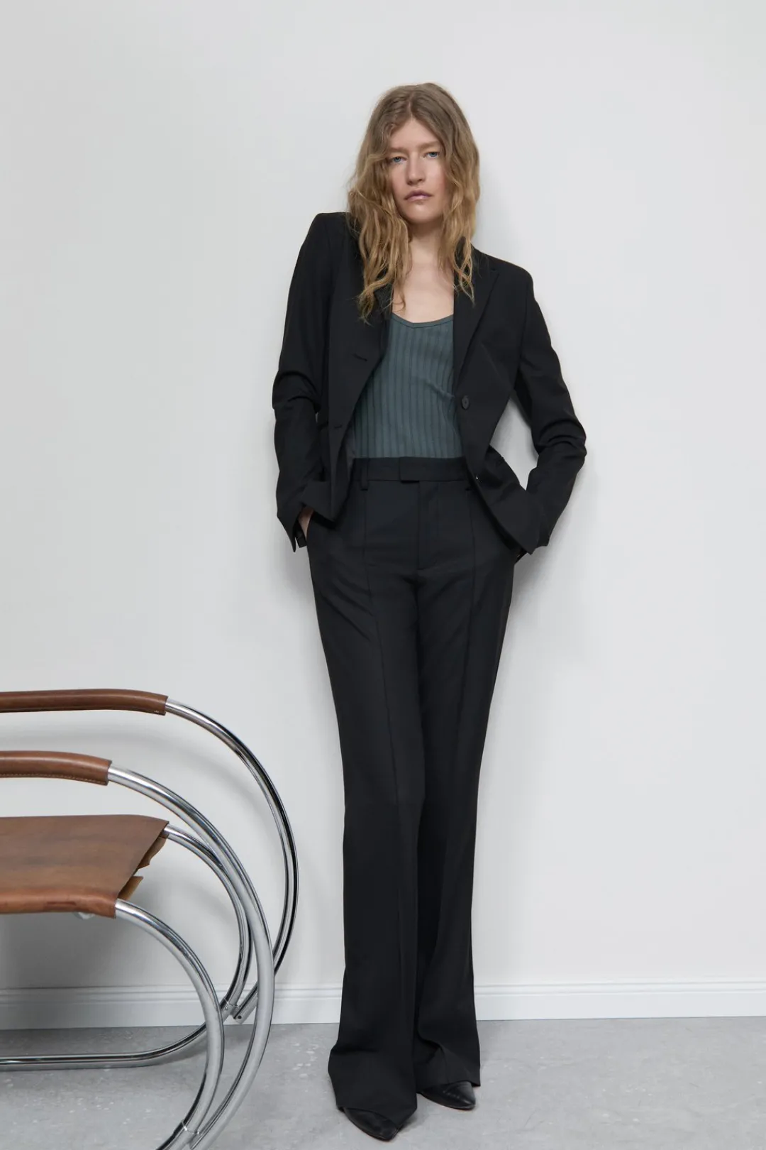 Closed Flared Pants - Style Name Denair Black Discount