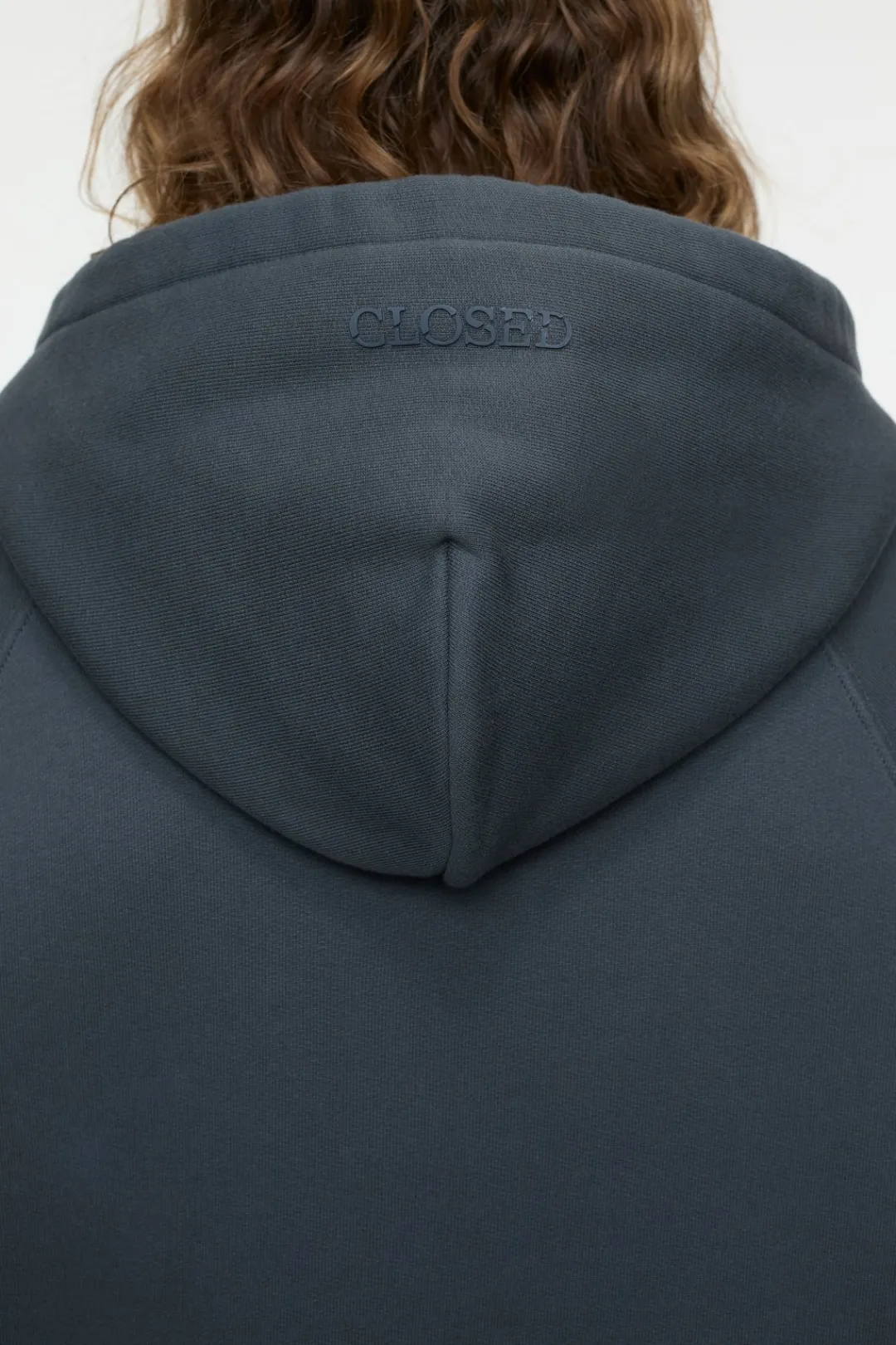Closed Half-Zip Hoodie Shadow blue New