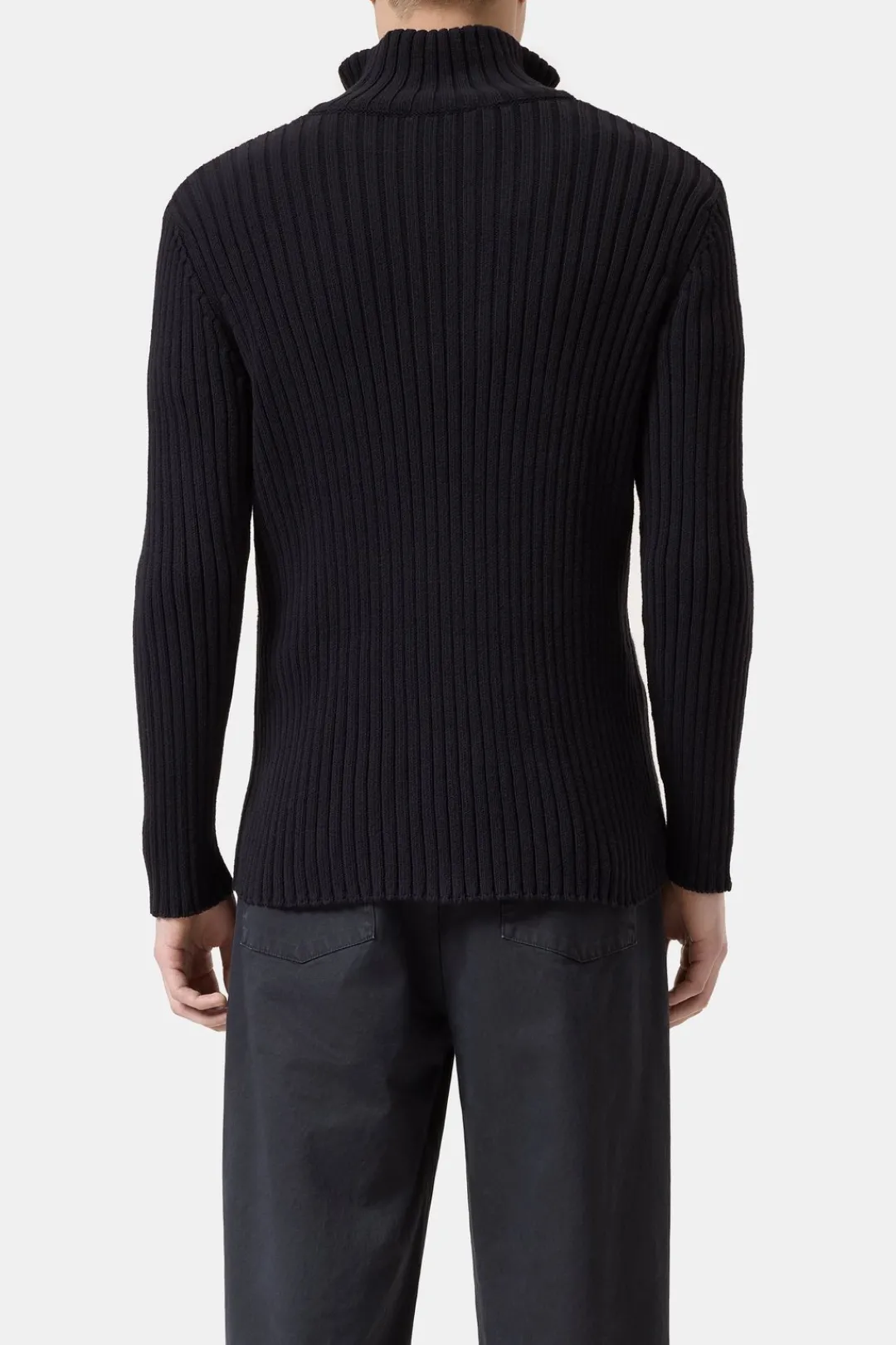 Closed Half-zip jumper in cotton blend Black Outlet