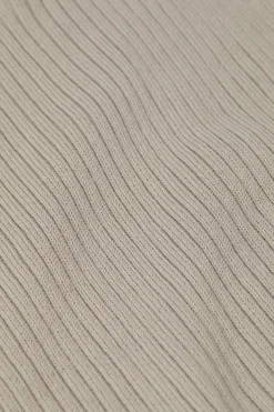 Closed Half-zip jumper in cotton blend Mud grey Discount