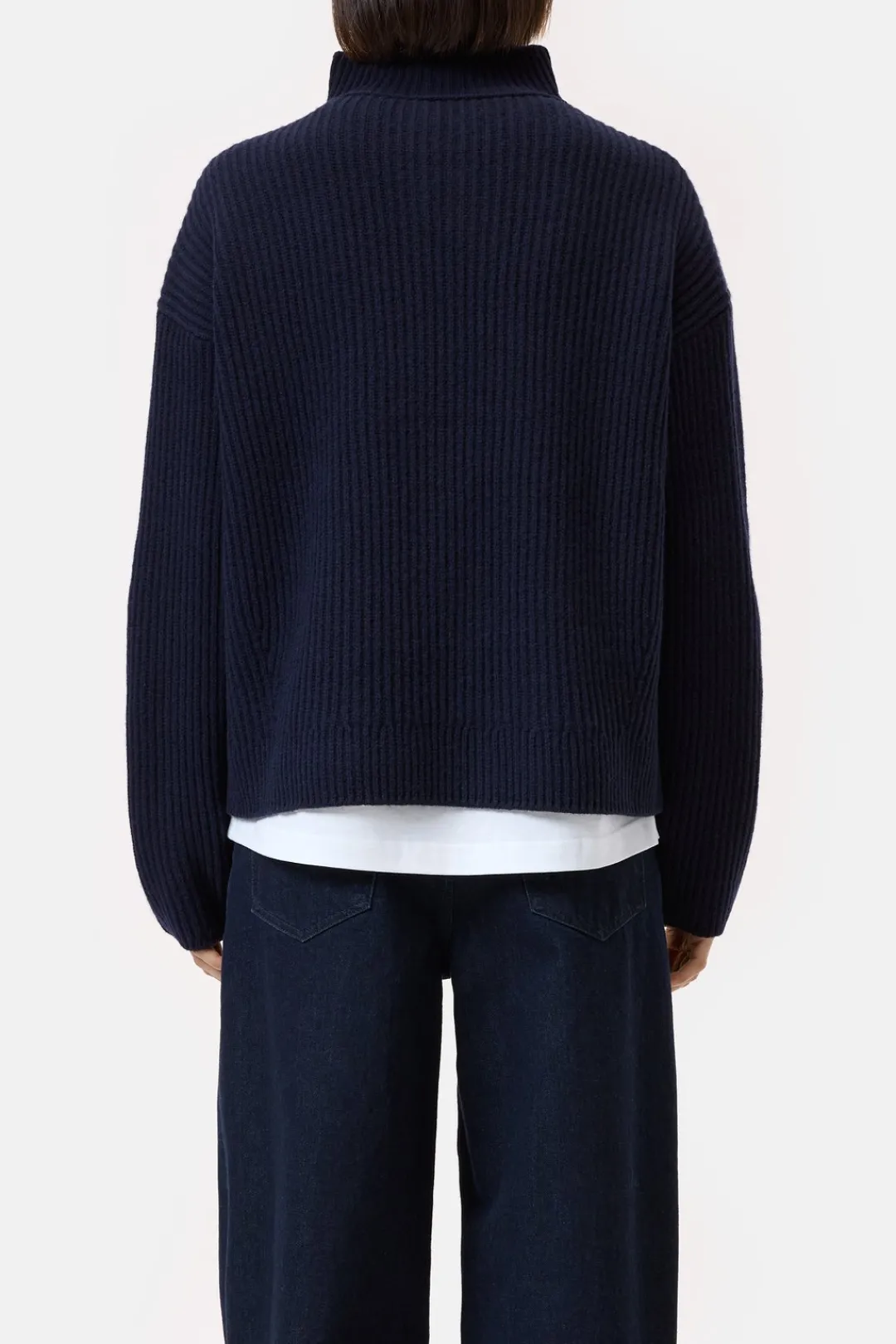 Closed Half-zip jumper made from wool Dark night Sale