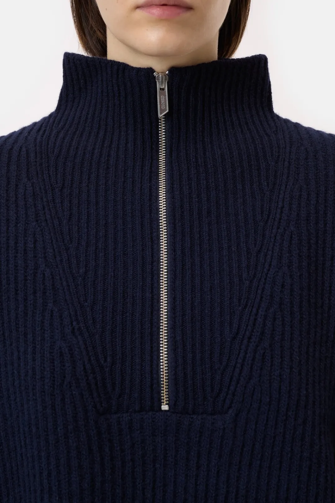 Closed Half-zip jumper made from wool Dark night Sale