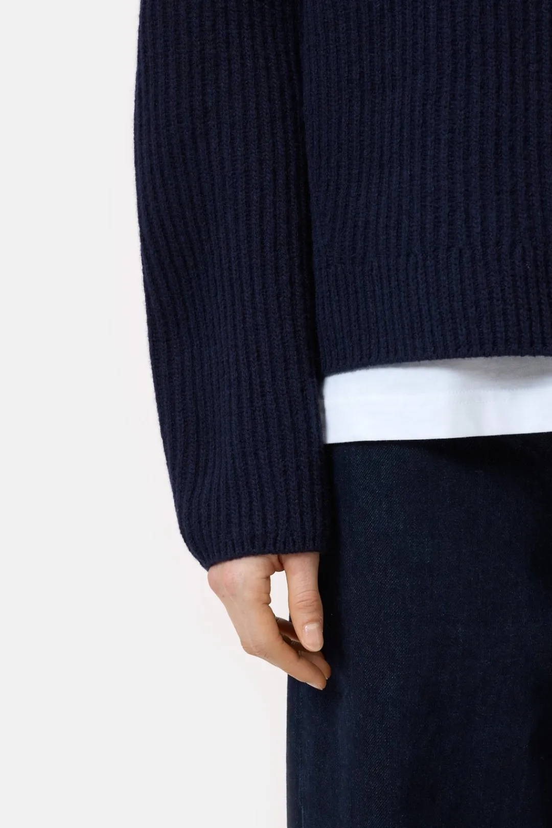 Closed Half-zip jumper made from wool Dark night Sale
