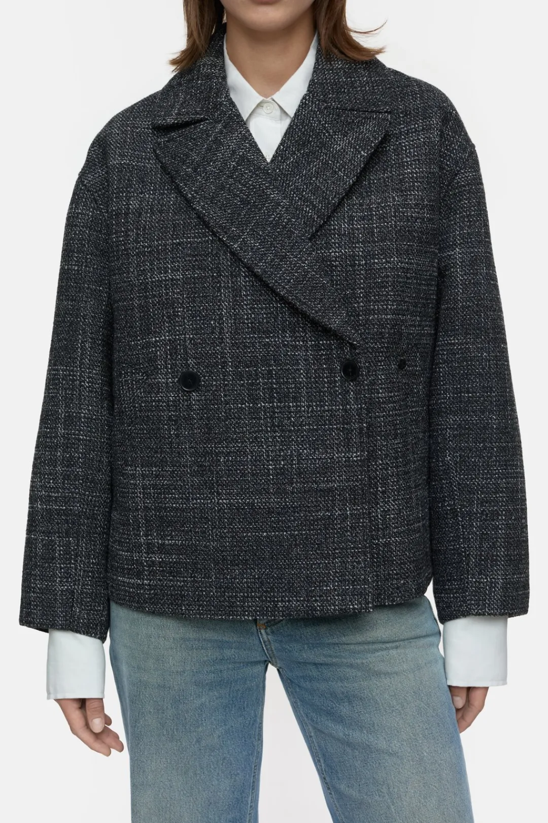 Closed Heringbone tweed jacket Black Hot