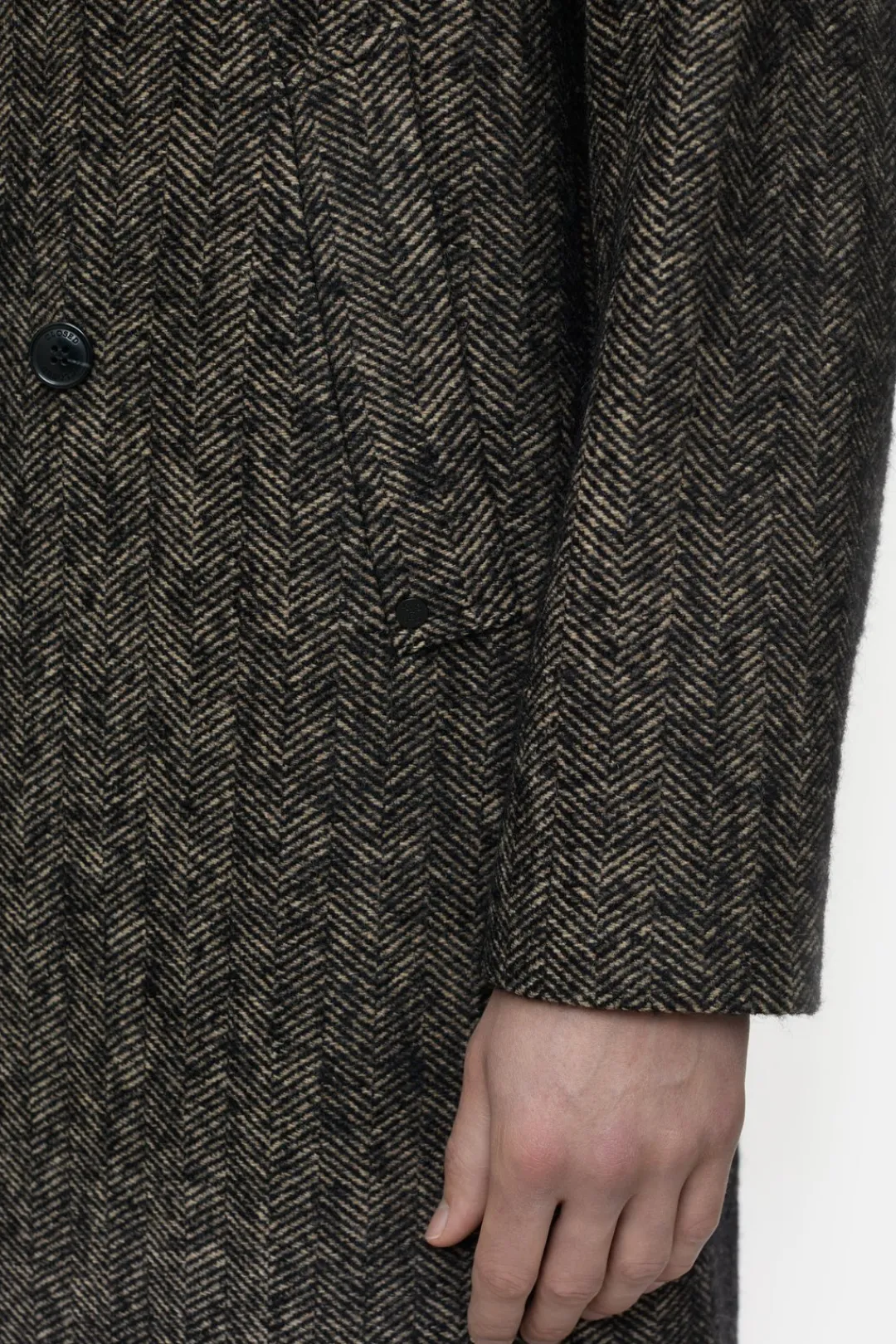 Closed Herringbone coat Black Outlet