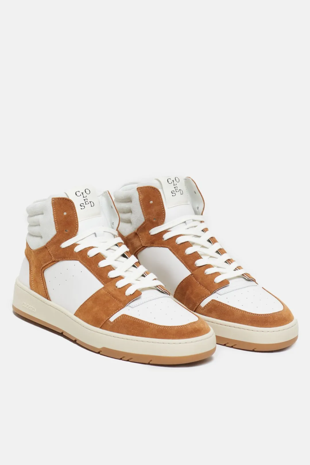 Closed High sneakers made from leather Tullamore brown New