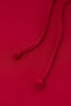 Closed Hoodie made from organic cotton Chili pepper red Clearance