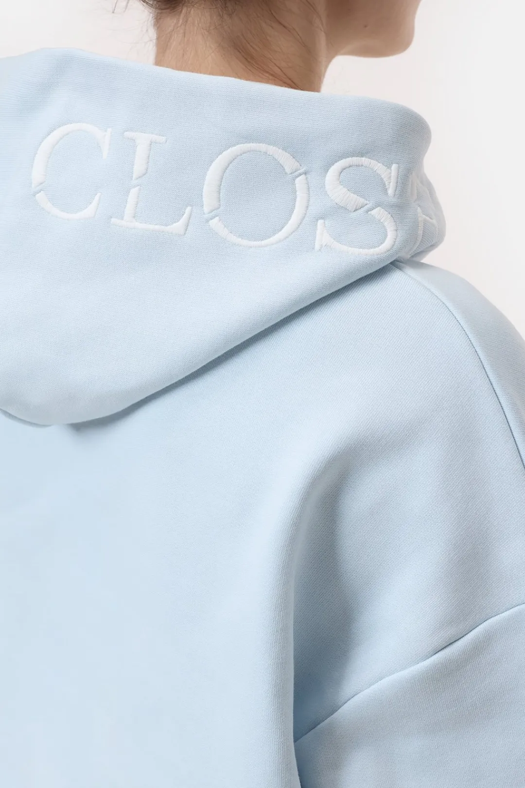 Closed Hoodie made from organic cotton Light sky blue Online