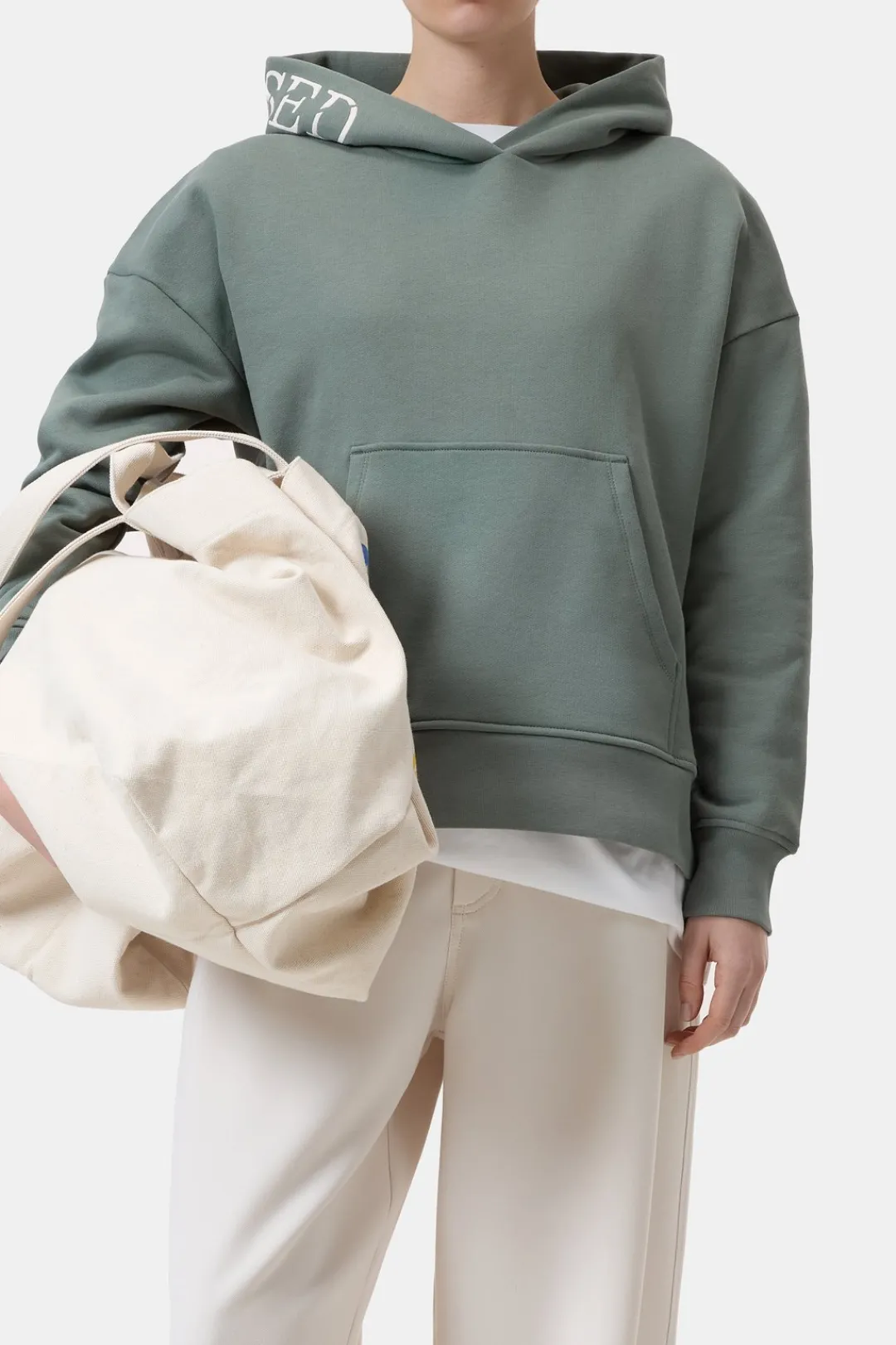 Closed Hoodie made from organic cotton Faded green Clearance