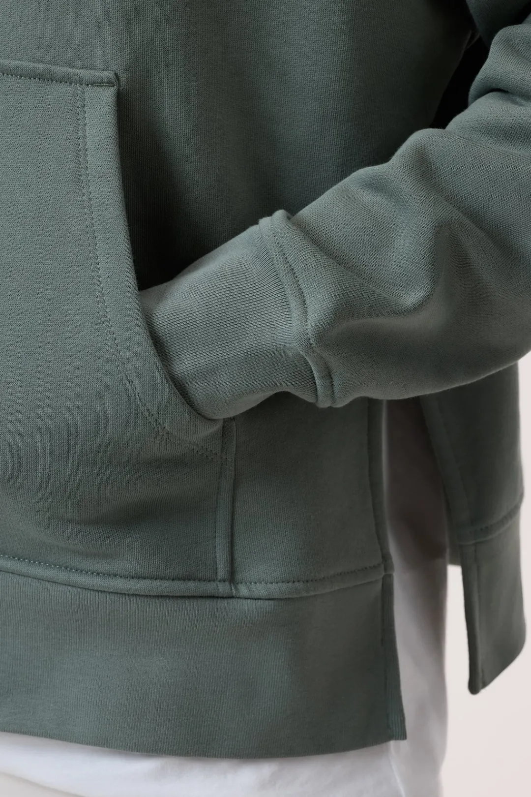 Closed Hoodie made from organic cotton Faded green Clearance