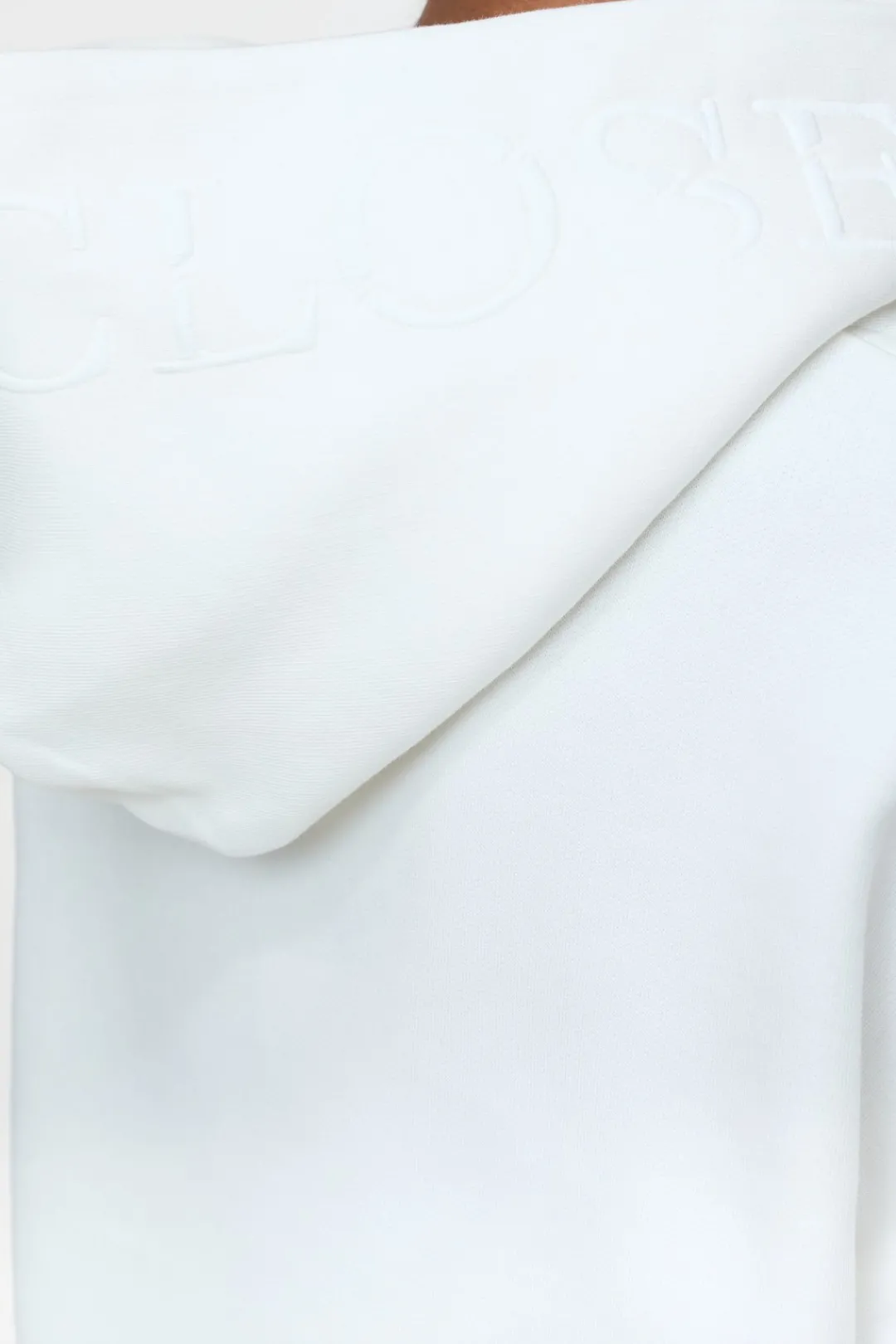 Closed Hoodie with logo Ivory Sale