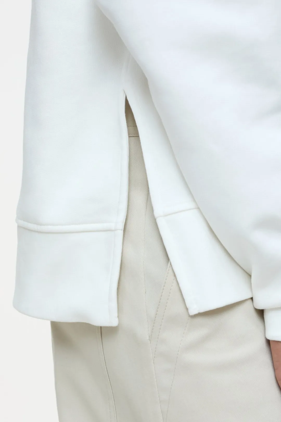Closed Hoodie with logo Ivory Sale