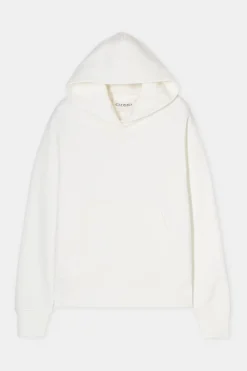Closed Hoodie with logo Ivory Sale