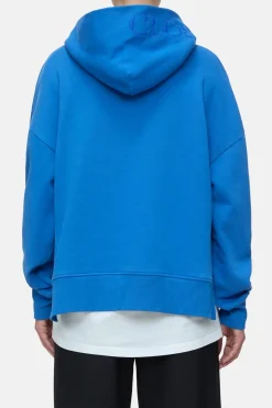Closed Hoodie with logo Lake blue Discount