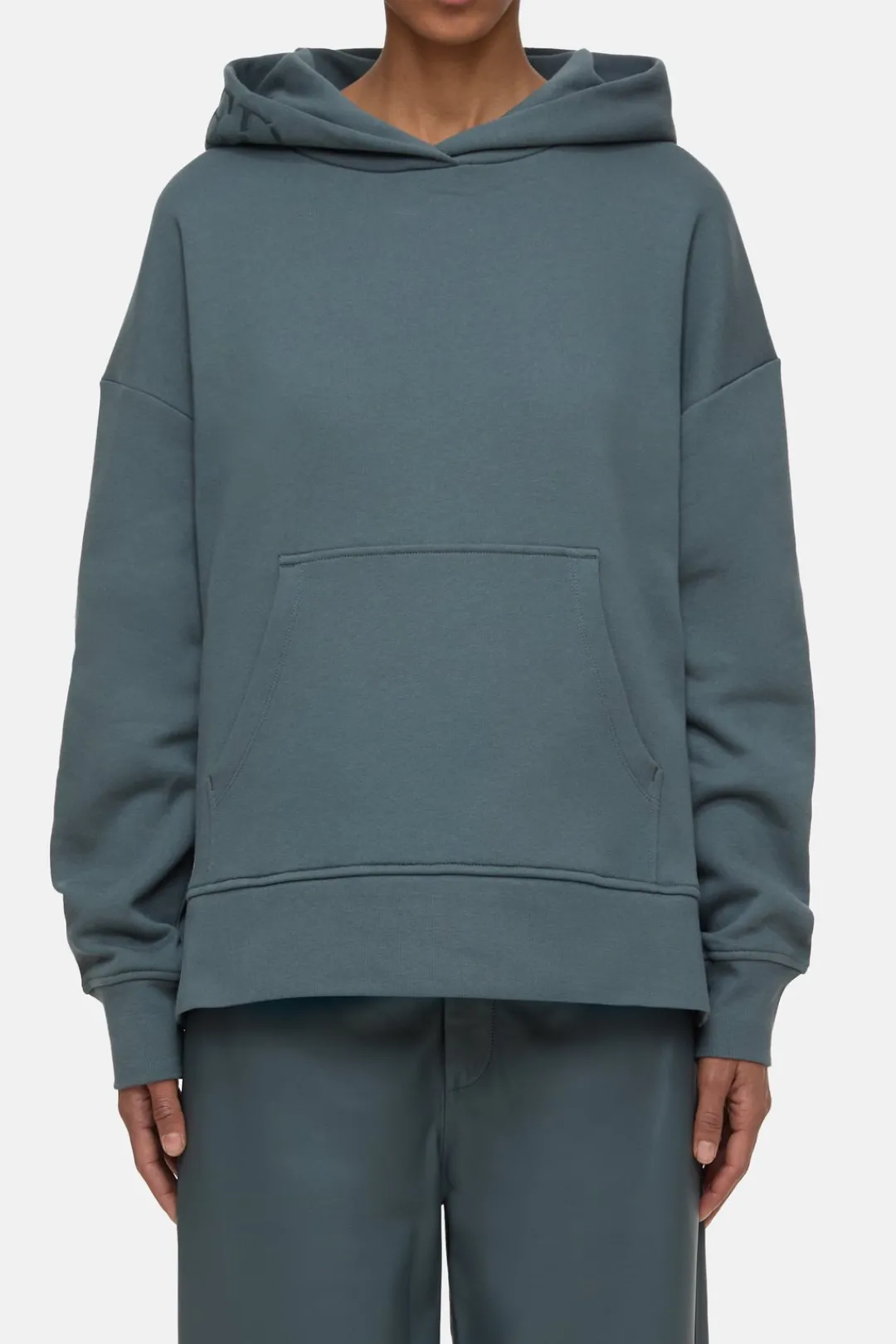 Closed Hoodie with logo Pini green Clearance