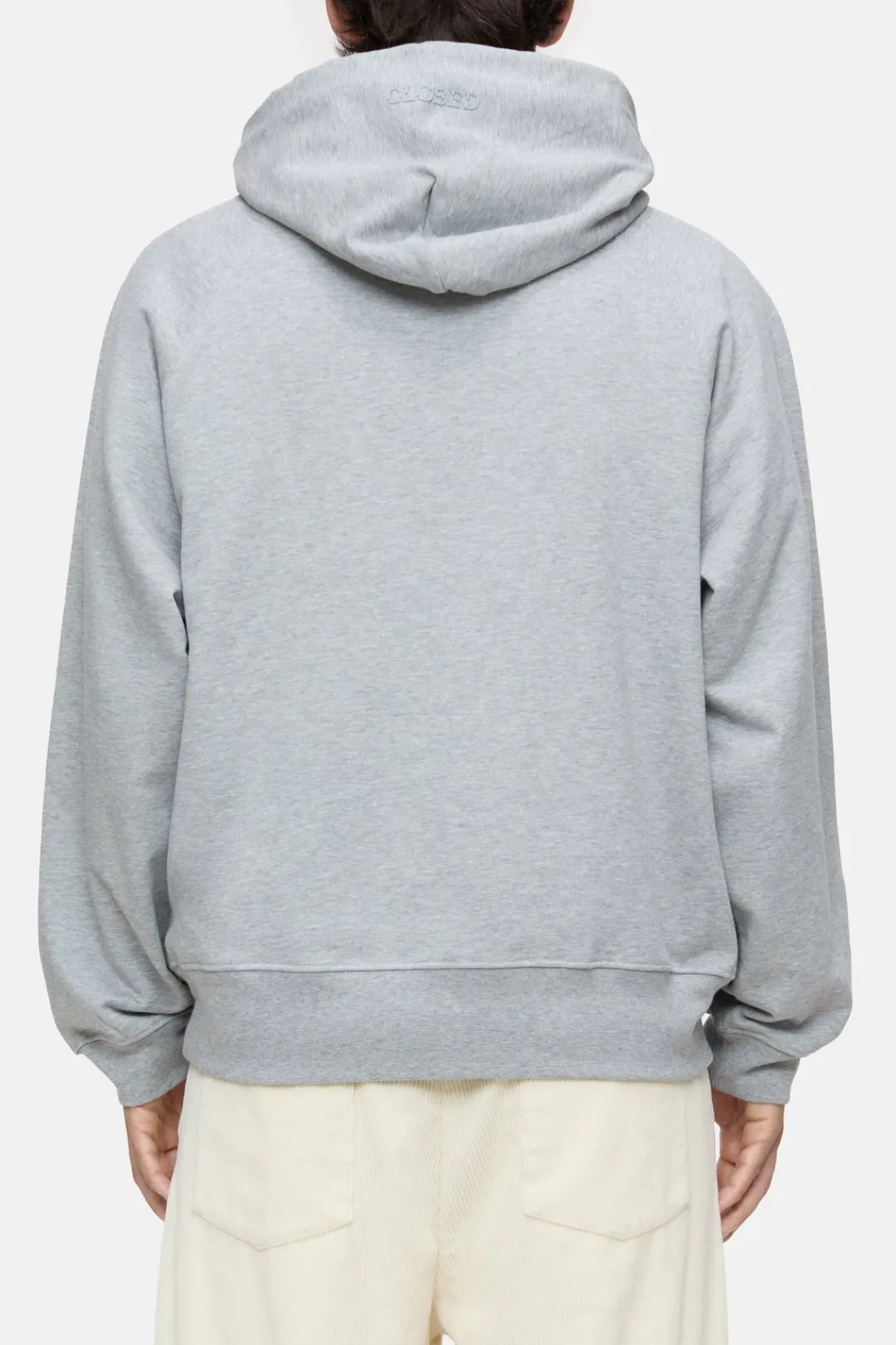 Closed Hoodie with logo Light grey melange Outlet
