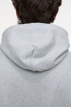 Closed Hoodie with logo Light grey melange Outlet