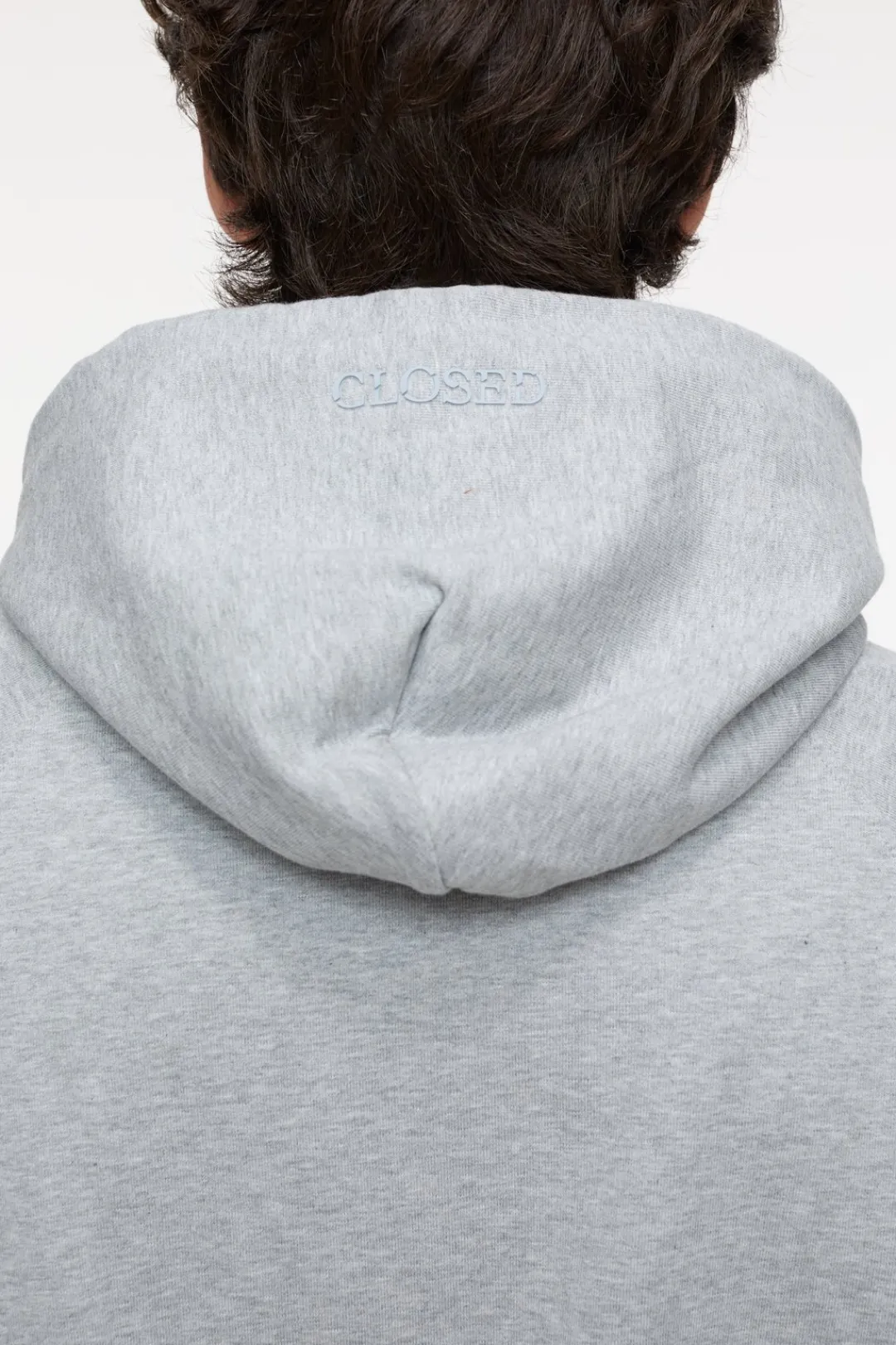 Closed Hoodie with logo Light grey melange Outlet