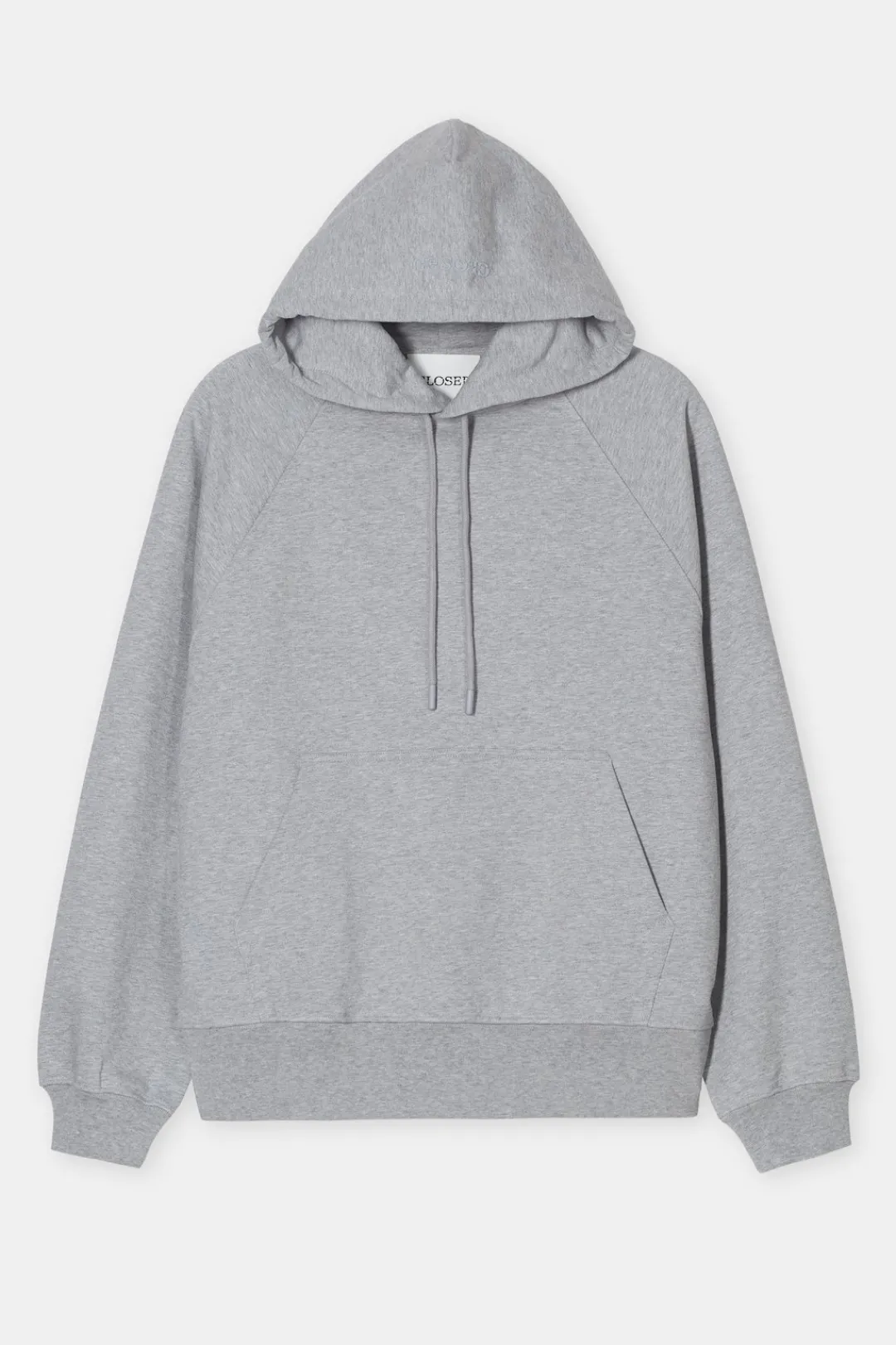 Closed Hoodie with logo Light grey melange Outlet