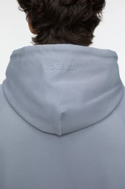 Closed Hoodie with logo Washed stone Outlet
