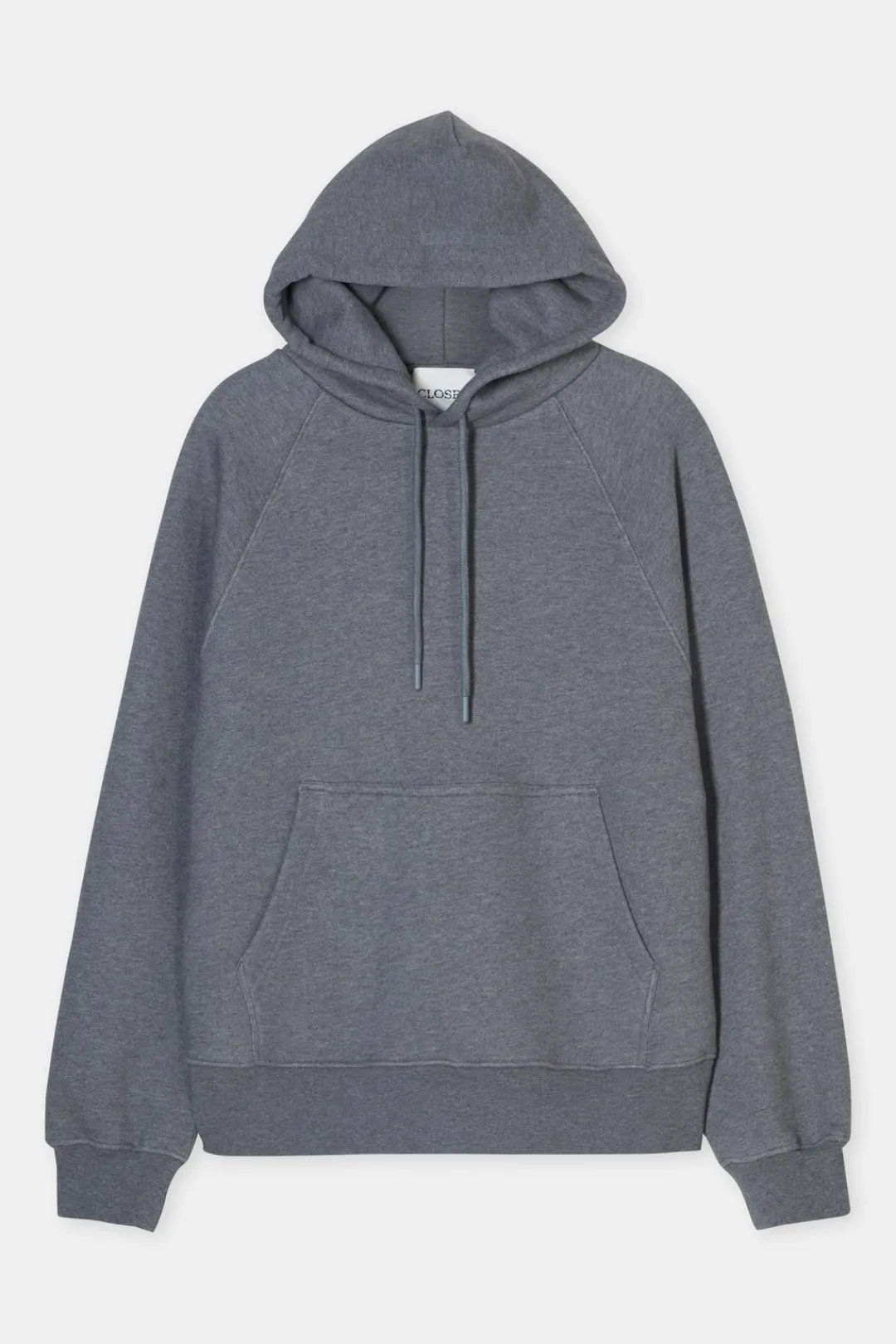 Closed Hoodie with logo Dark grey melange
