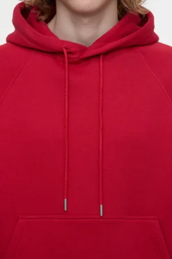 Closed Hoodie with logo Chili pepper red Online