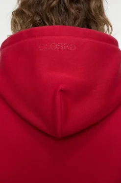 Closed Hoodie with logo Chili pepper red Online